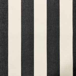 Charcoal Grey & White Striped DRALON Outdoor Fabric Acrylic Teflon Waterproof Upholstery Material For Cushion Gazebo Beach - 125"/320cm Wide