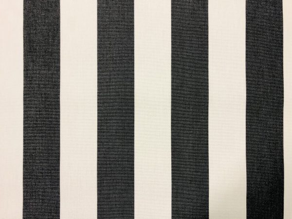 Charcoal Grey & White Striped DRALON Outdoor Fabric Acrylic Teflon Waterproof Upholstery Material For Cushion Gazebo Beach - 125"/320cm Wide