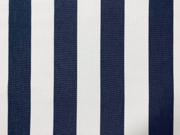 Navy Blue & White Striped DRALON Outdoor Fabric Acrylic Teflon Waterproof Upholstery Material For Cushion Gazebo Beach - 125"/320cm Wide