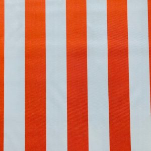Orange & White Striped DRALON Outdoor Fabric Acrylic Teflon Waterproof Upholstery Material For Cushion Gazebo Beach - 125"/320cm Extra Wide