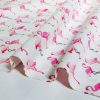 Pink Flamingo Poplin Fabric Bird Print Material 100% Cotton for Face Mask, Dress, Home decor - 150cm Wide - White - Image 2