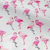 Pink Flamingo Poplin Fabric Bird Print Material 100% Cotton for Face Mask, Dress, Home decor - 150cm Wide - White - Image 3