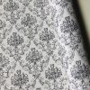 Floral Damask Antique Print Fabric Spanish Tile Baroque Material Vintage Look Upholstery Curtains Dressmaking 55''/140cm wide - Grey & White - Image 5