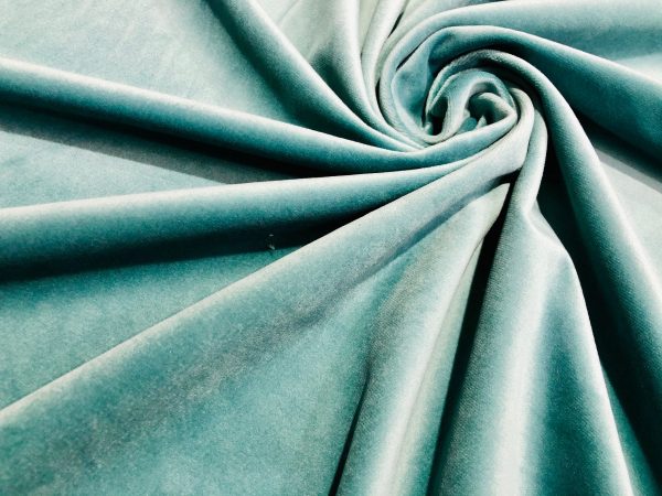 LUX Velvet Fabric Super Soft Strong Velour Material Home Decor Curtains Upholstery Dressmaking - 59"/150 cm Wide - DUCK BLUE