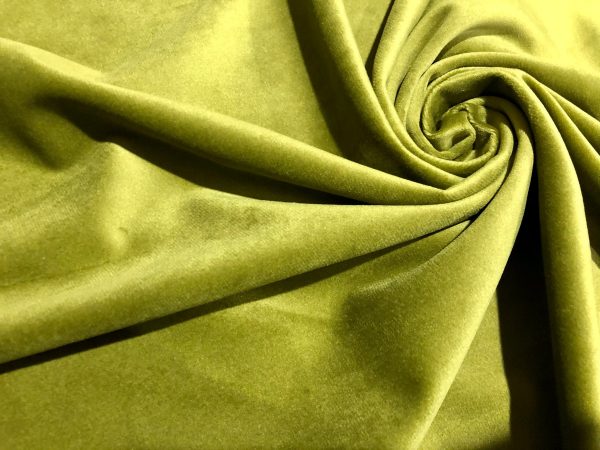 LUX Velvet Fabric Super Soft Strong Velour Material Home Decor Curtains Upholstery Dressmaking - 59"/150 cm Wide - KHAKI GREEN