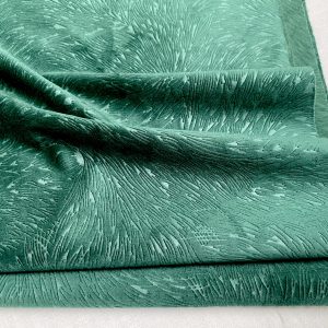 Embossed Velvet Fabric Super Soft Velour Material Home Decor Curtains Upholstery Dressmaking - 59 "/ 150 cm Wide - DARK GREEN