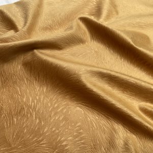 Embossed Velvet Fabric Super Soft Velour Material Home Decor Curtains Upholstery Dressmaking - 59 "/ 150 cm Wide - GOLD MUSTARD