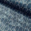 Arches Art Deco Fan Fabric Marble Effect Mermaid Fish Scale - Furnishing, Curtains, Upholstery Material - 110" or 280cm EXTRA Wide - Navy Blue & Gold - Image 5