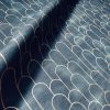 Arches Art Deco Fan Fabric Marble Effect Mermaid Fish Scale - Furnishing, Curtains, Upholstery Material - 110" or 280cm EXTRA Wide - Navy Blue & Gold - Image 3