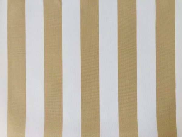 Beige & White Striped DRALON Outdoor Fabric Acrylic Teflon Waterproof Upholstery Material For Cushion Gazebo Beach - 125"/320cm Extra Wide