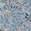 BLUE Japanese Sakura Blossom Cherry Floral Twill Curtain Fabric Oriental Furnishing Material - 55'' wide textile