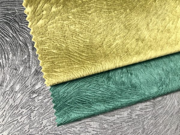Embossed Velvet Fabric Super Soft Velour Material Home Decor Curtains Upholstery Dressmaking - 59 "/ 150 cm Wide - KHAKI GREEN - Image 2