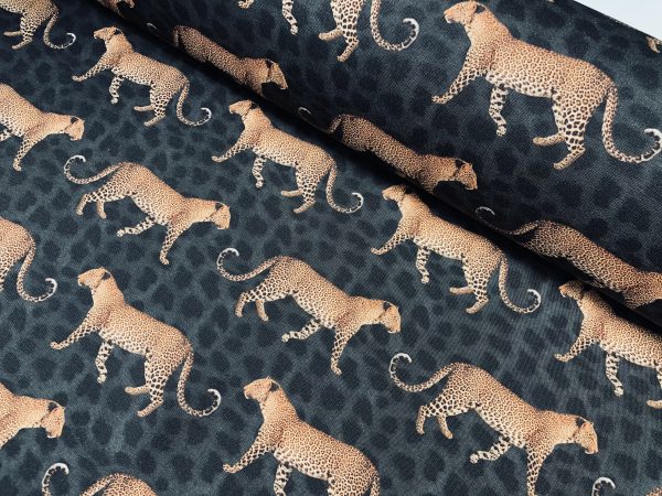 Leopard Parade DRALON Outdoor Fabric Digital Print Acrylic Teflon Waterproof Upholstery Material For Cushion Gazebo Beach - 55"/140cm Wide