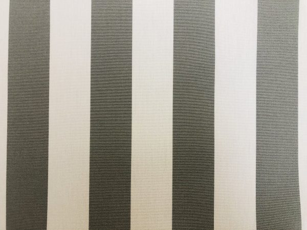 Light Grey & White Striped DRALON Outdoor Fabric Acrylic Teflon Waterproof Upholstery Material For Cushion Gazebo Beach - 125"/320cm Wide