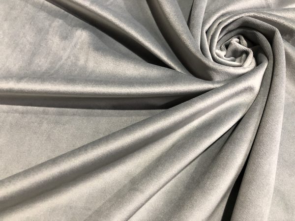 LUX Velvet Fabric Super Soft Strong Velour Material Home Decor Curtains Upholstery Dressmaking - 59"/150 cm Wide - SILVER GREY