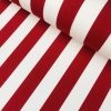 Red & White Striped DRALON Outdoor Fabric Acrylic Teflon Waterproof Upholstery Material For Cushion Gazebo Beach - 63"/160cm Wide