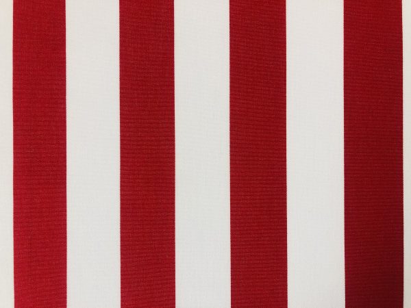 Red & White Striped DRALON Outdoor Fabric Acrylic Teflon Waterproof Upholstery Material For Cushion Gazebo Beach - 125"/320cm Wide