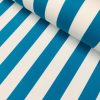 Turquoise & White Striped DRALON Outdoor Fabric Acrylic Teflon Waterproof Upholstery Material For Cushion Gazebo Beach - 63"/160cm Wide