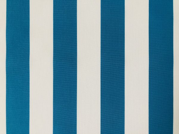Turquoise & White Striped DRALON Outdoor Fabric Acrylic Teflon Waterproof Upholstery Material For Cushion Gazebo Beach - 125"/320cm Wide