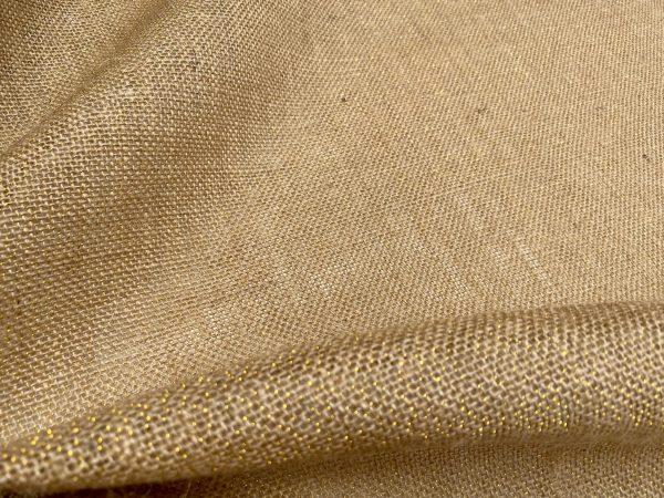 Glitter HESSIAN 100% JUTE Fabric Sacking Material - 10oz Fine Natural Burlap for Wedding, Table Runner, Curtains - 160cm or 62" Wide