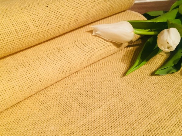 CHAMPAGNE Dyed HESSIAN 100% JUTE Fabric Sacking Material - 10oz Fine Natural Burlap for Wedding, Table Runner, Curtains - 150cm or 59" Wide