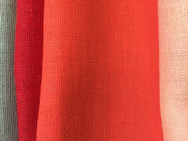 CORAL Red Dyed HESSIAN 100% JUTE Fabric Sacking Material - 10oz Fine Natural Burlap for Wedding, Table Runner, Curtains - 150cm or 59" Wide