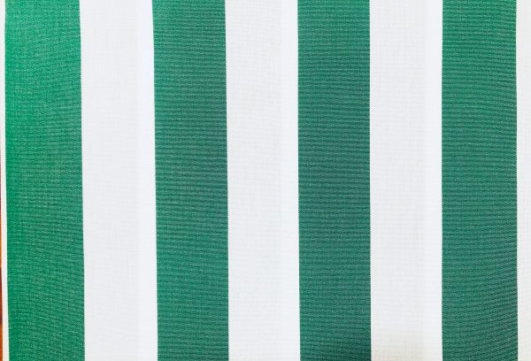 Emerald Green & White Striped DRALON Outdoor Fabric Acrylic Teflon Waterproof Upholstery Material For Cushion Gazebo Beach - 125"/320cm Wide