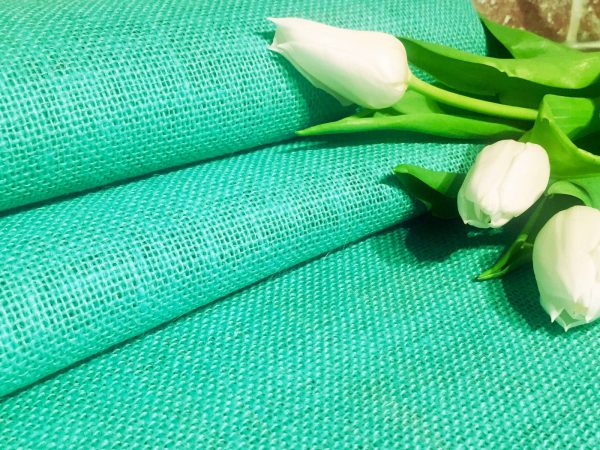 JADE Dyed HESSIAN 100% JUTE Fabric Sacking Material 10oz Fine Natural Burlap for Wedding, Table Runner, Curtains - 150cm or 59" Wide