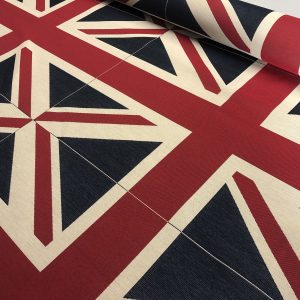 MEDIUM Union Jack Flag Retro Linen Look Heavy Jacquard Gobelin Upholstery Cotton Bag Cushion Panel Fabric UK Banner 70x47cm or 27''x18''
