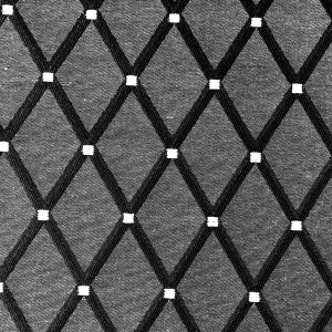 Linen Look BLACK Embroidered Rhombus Culla Fabric Furnishing Curtain Upholstery Dressmaking Cotton Lurex Material 55"/140cm Wide Canvas