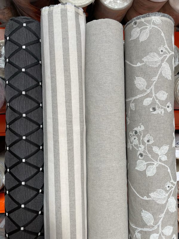 Linen Look GREY MIX & MATCH Culla Collection Fabric Furnishing Curtain Upholstery Dressmaking Cotton Material 55"/140cm Wide Canvas