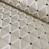 Linen Look NATURAL Embroidered Rhombus Culla Fabric Furnishing Curtain Upholstery Dressmaking Cotton Lurex Material 55"/140cm Wide Canvas