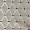 Linen Look NATURAL Embroidered Rhombus Culla Fabric Furnishing Curtain Upholstery Dressmaking Cotton Lurex Material 55"/140cm Wide Canvas - Image 3