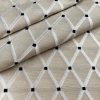 Linen Look NATURAL Embroidered Rhombus Culla Fabric Furnishing Curtain Upholstery Dressmaking Cotton Lurex Material 55"/140cm Wide Canvas - Image 4