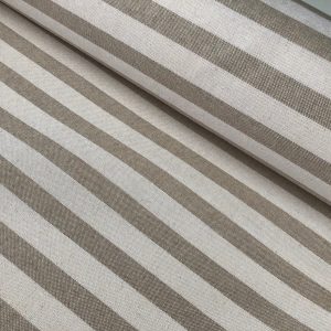 Linen Look White STRIPES Culla Fabric Furnishing Curtain Upholstery Dressmaking Cotton Material 110″/280cm EXTRA Wide Canvas - NATURAL
