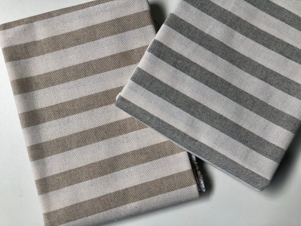 Linen Look White STRIPES Culla Fabric Furnishing Curtain Upholstery Dressmaking Cotton Material 110″/280cm EXTRA Wide Canvas - NATURAL - Image 6
