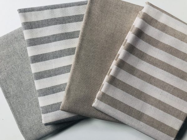 Linen Look White STRIPES Culla Fabric Furnishing Curtain Upholstery Dressmaking Cotton Material 110″/280cm EXTRA Wide Canvas - NATURAL - Image 7