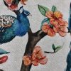 Peacock Bird Fabric Floral Garden Furnishing, Curtains, Upholstery Material - 55"/140cm Wide - Peach & Turquoise - Image 4