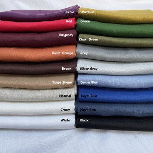 Pure Plain Soft 100% Linen Fabric Material Lightweight Linens for home decor, bedding, clothes, curtains - 140cm wide
