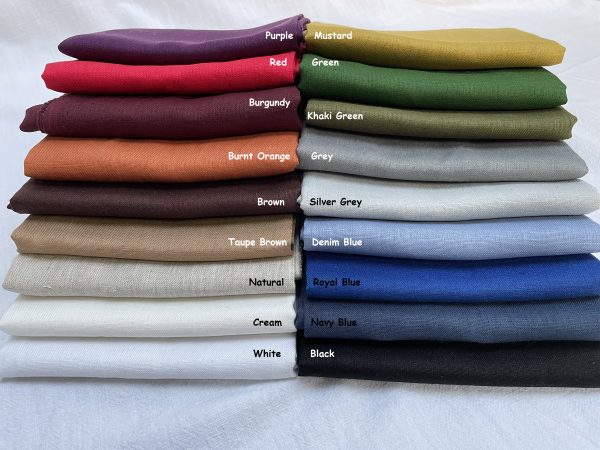 Pure Plain Soft Linen Fabric Material -  100% Linens Textile for Home Decor, Curtains, Clothes - 140cm wide - Plain BROWN - Image 5