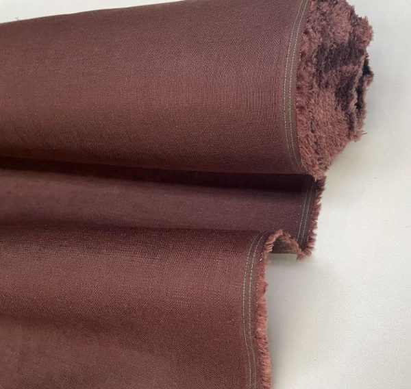 Pure Plain Soft Linen Fabric Material -  100% Linens Textile for Home Decor, Curtains, Clothes - 140cm wide - Plain BROWN