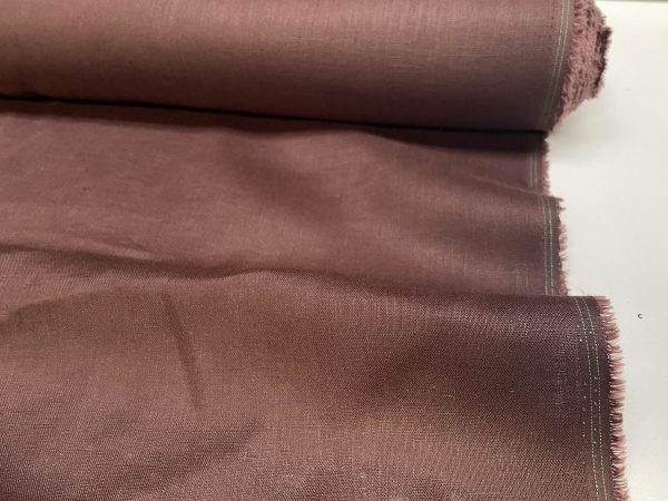 Pure Plain Soft Linen Fabric Material -  100% Linens Textile for Home Decor, Curtains, Clothes - 140cm wide - Plain BROWN - Image 3