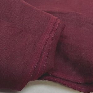 Pure Plain Soft Linen Fabric Material -  100% Linens Textile for Home Decor, Curtains, Clothes - 140cm wide - Plain BURGUNDY Red