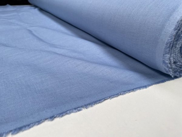 Pure Plain Soft Linen Fabric Material - 100% Linens Textile for Home Decor, Curtains, Clothes - 140cm wide - Plain DENIM BLUE