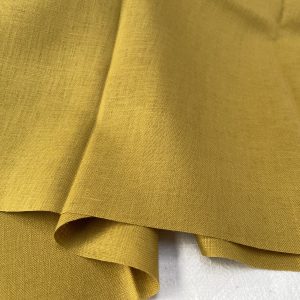 Pure Plain Soft Linen Fabric Material -  100% Linen for Home Decor, Curtains, Clothes - 140cm wide - Plain Mustard Yellow