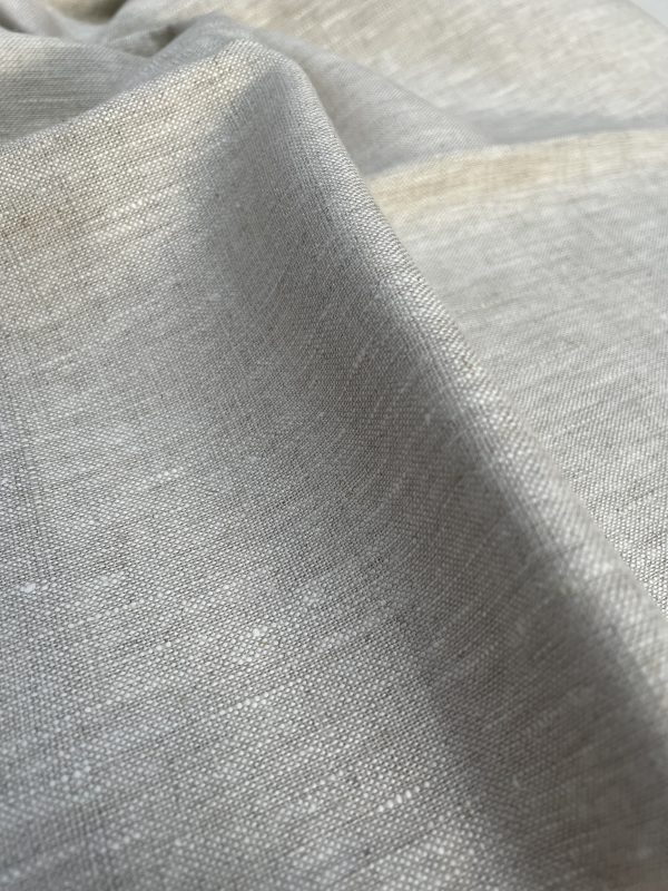 Pure Plain Soft Linen Fabric Material - 100% Linens Textile for Home Decor, Curtains, Clothes, Face Mask - 140cm wide - Plain NATURAL Linen