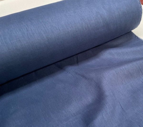 Pure Plain Soft Linen Fabric Material -  100% Linen for Home Decor, Curtains, Clothes - 140cm wide - Plain Navy Blue