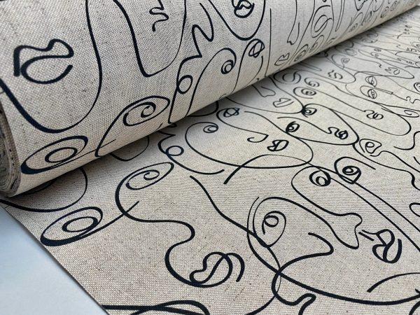 Picasso Faces Digitally Printed Fabric Furnishing Curtain Upholstery Dressmaking Cotton Material 110" or 280cm EXTRA Wide Canvas - Image 4