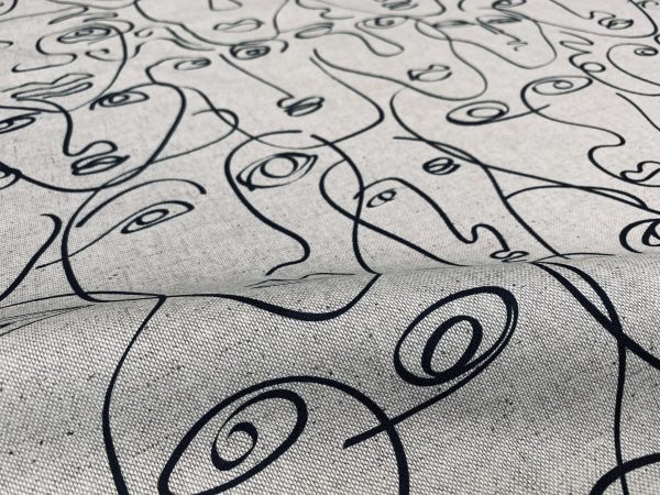 Picasso Faces Digitally Printed Fabric Furnishing Curtain Upholstery Dressmaking Cotton Material 110" or 280cm EXTRA Wide Canvas - Image 5