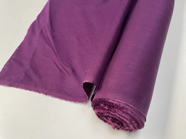 Pure Plain Soft Linen Fabric Material -  100% Linens Textile for Home Decor, Curtains, Clothes - 140cm wide - Plain PURPLE